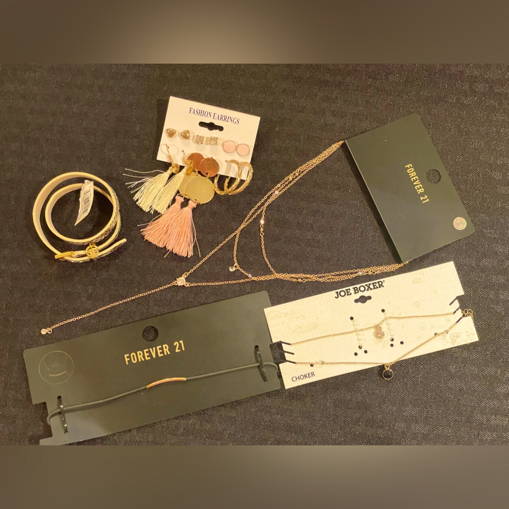 Forever 21 Joe Boxer Spartina Jewelry Gold Tone Bundle NWT